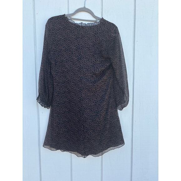 Zara Long Sleeve Shift Dress, Polka Dot Pattern, Size M - Picture 2 of 4
